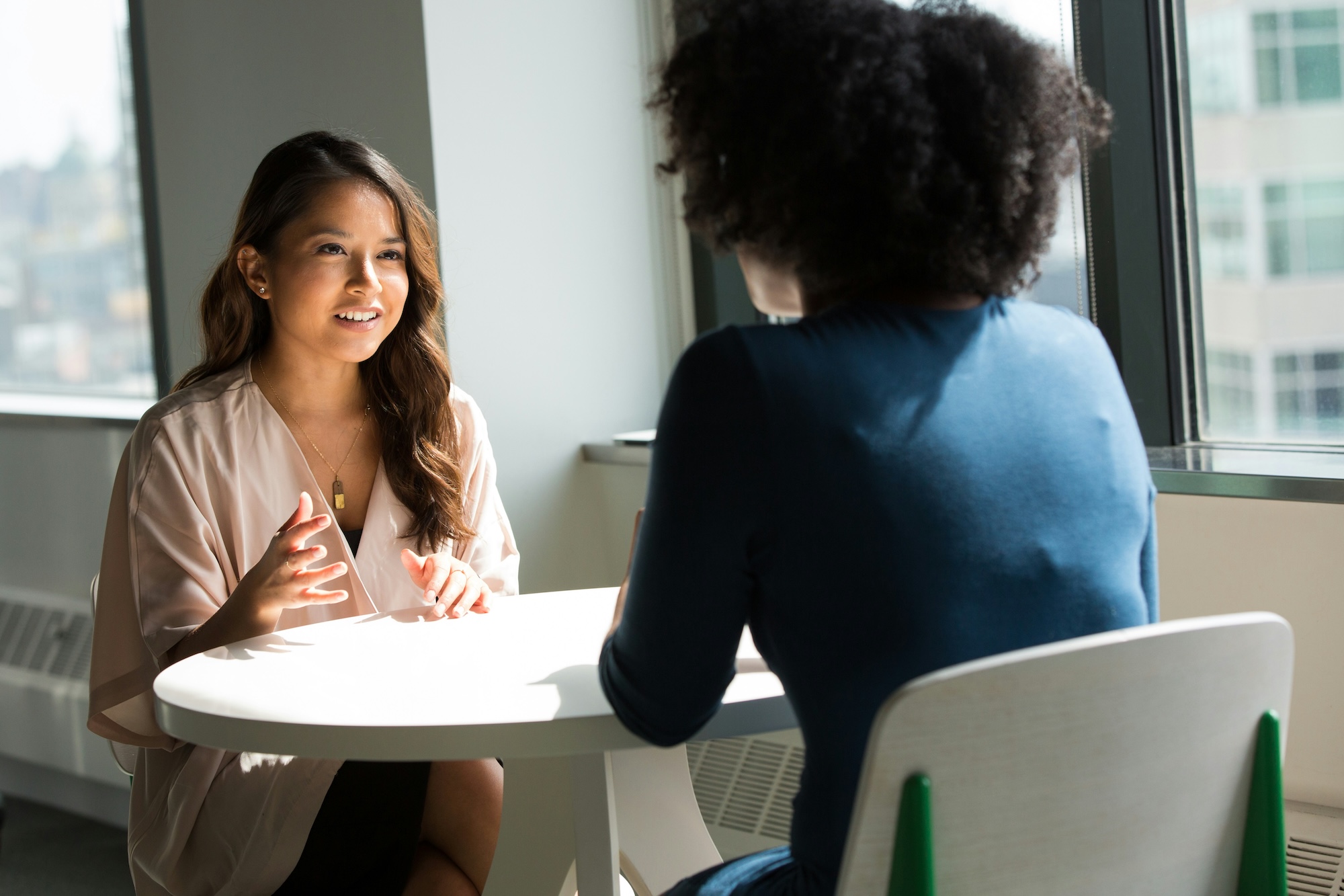 Two women learning together